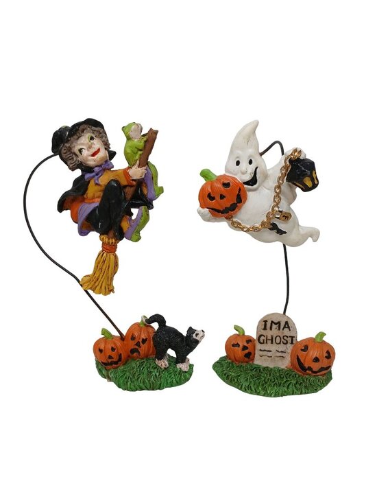Midwest Other - 2 Halloween Flying Witch & Ghost Figurines Midwest Vintage #M-1